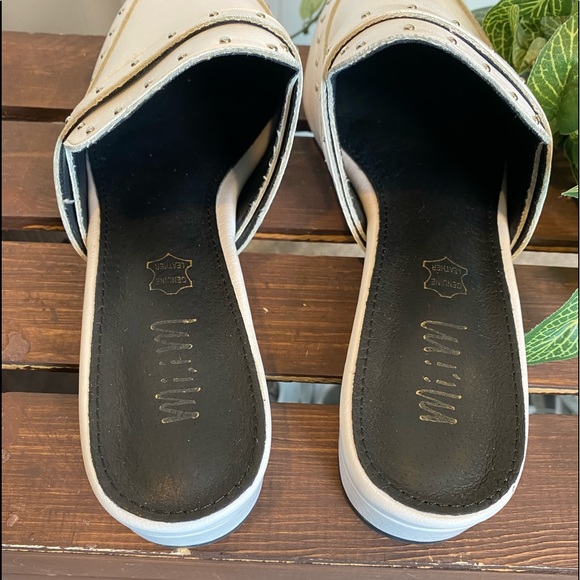 Like New! Beautiful Studded White Padded Mules - Picture 8 of 12